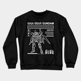 GUNDAM GAIA GEAR ALPHA Α000-0001 BLACK WHITE STREETWEAR SHIRT Crewneck Sweatshirt